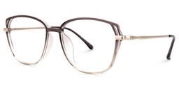 Haygood Braun Klar Cateye Brille1