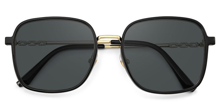 Frida Schwarz Quadratisch Sonnenbrille