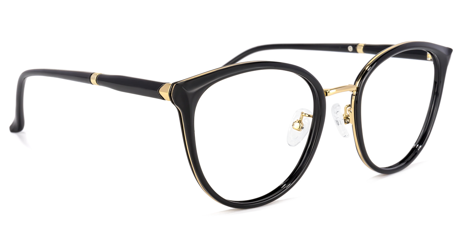 Zoe Schwarz Rund Brille2