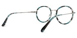 Valery Blumendruck-Blau Rund Brille2