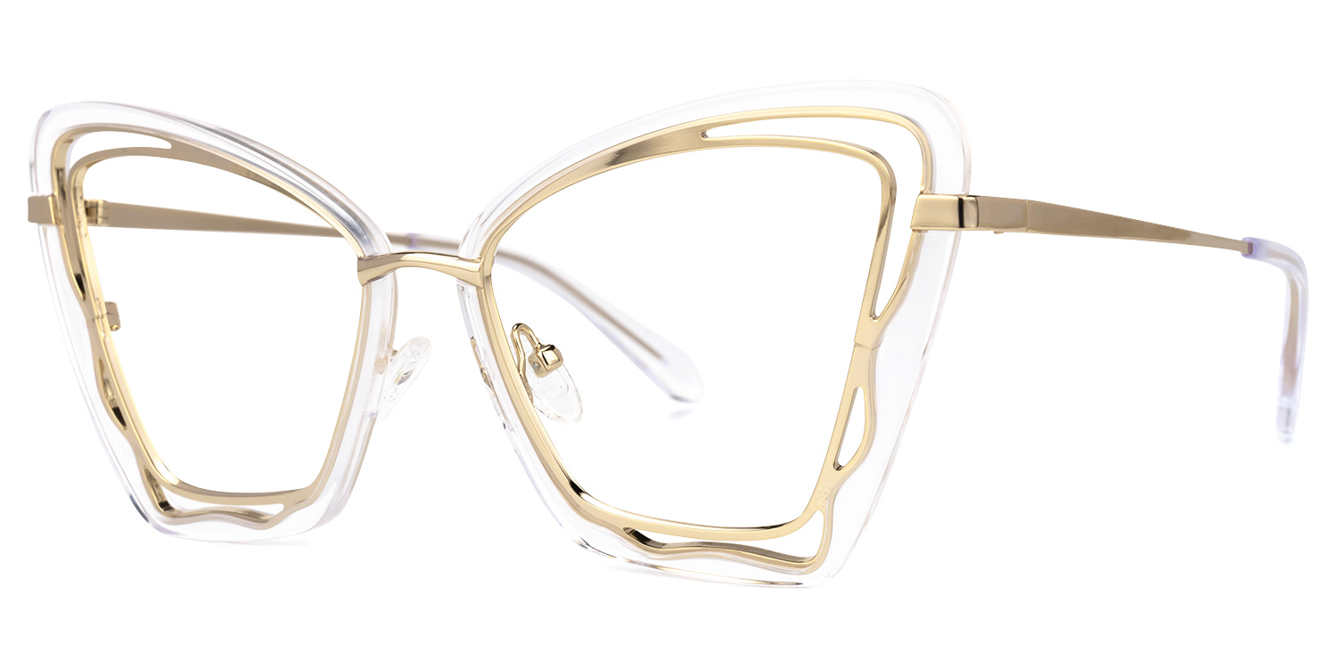 Riya Gold Cateye Brille1