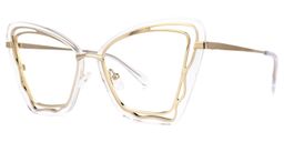 Riya Gold Cateye Brille1