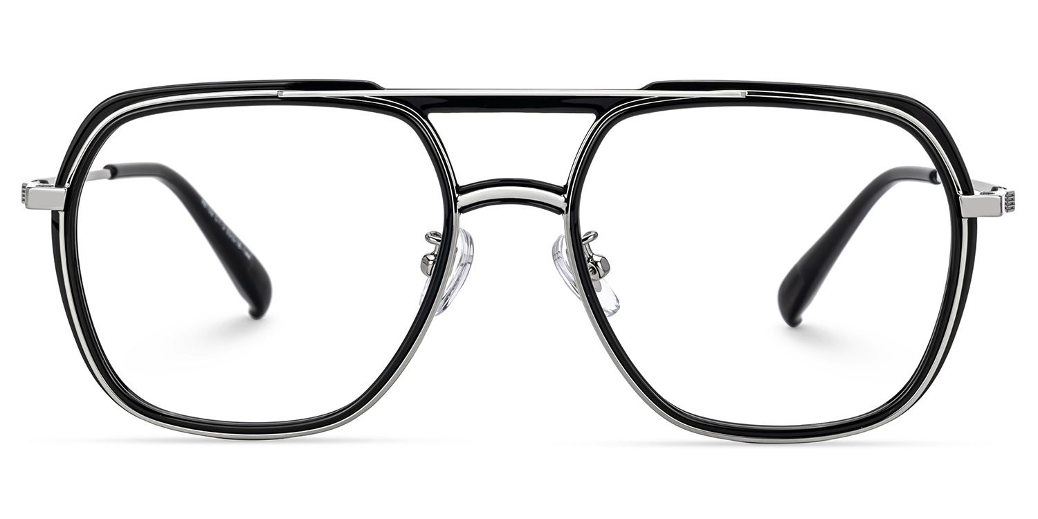 Rickey Schwarz Pilot Gemischte Materialien Brille0