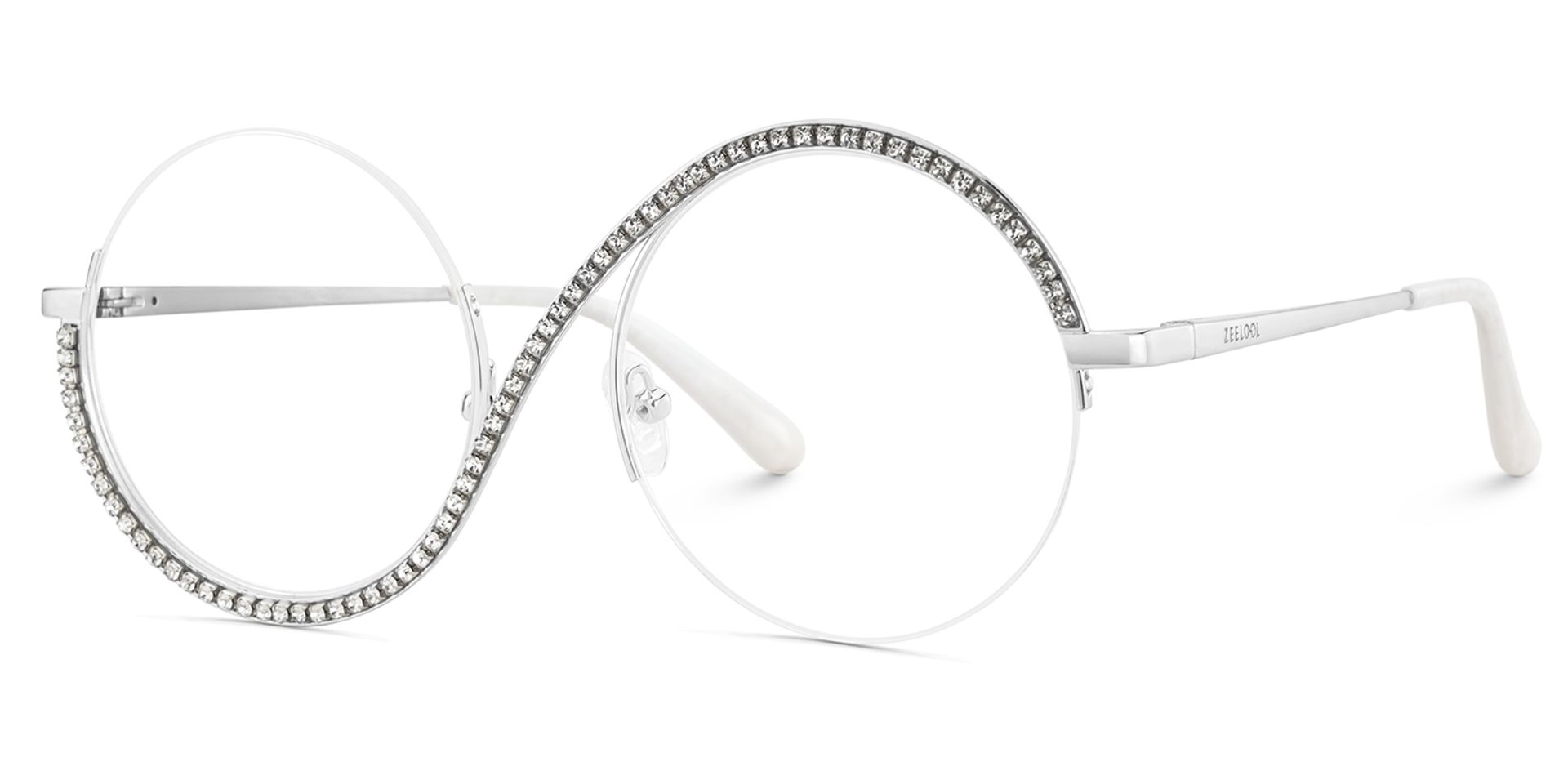 Alina Silber Rund Metall Brille2