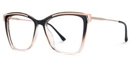 Matia Schwarz-Braun Quadratisch Brille1