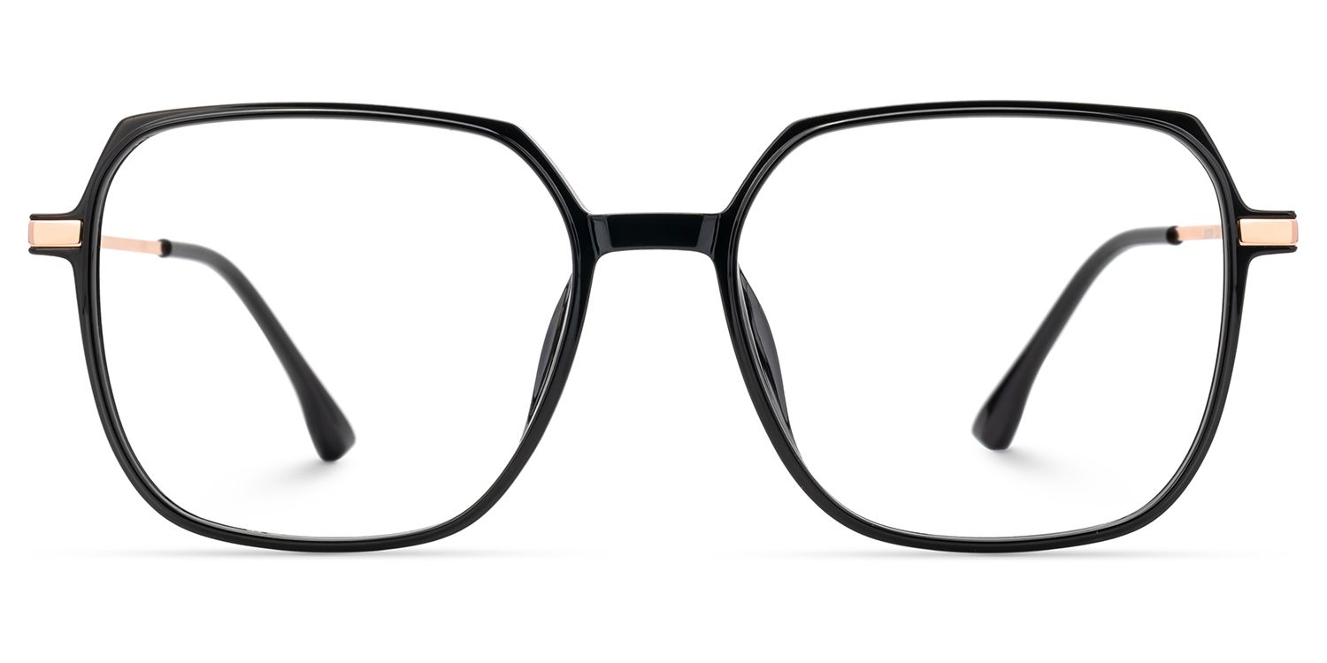 Betsey Schwarz Quadratisch Brille2