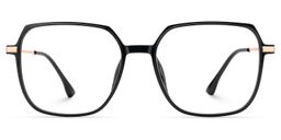 Betsey Schwarz Quadratisch Brille2