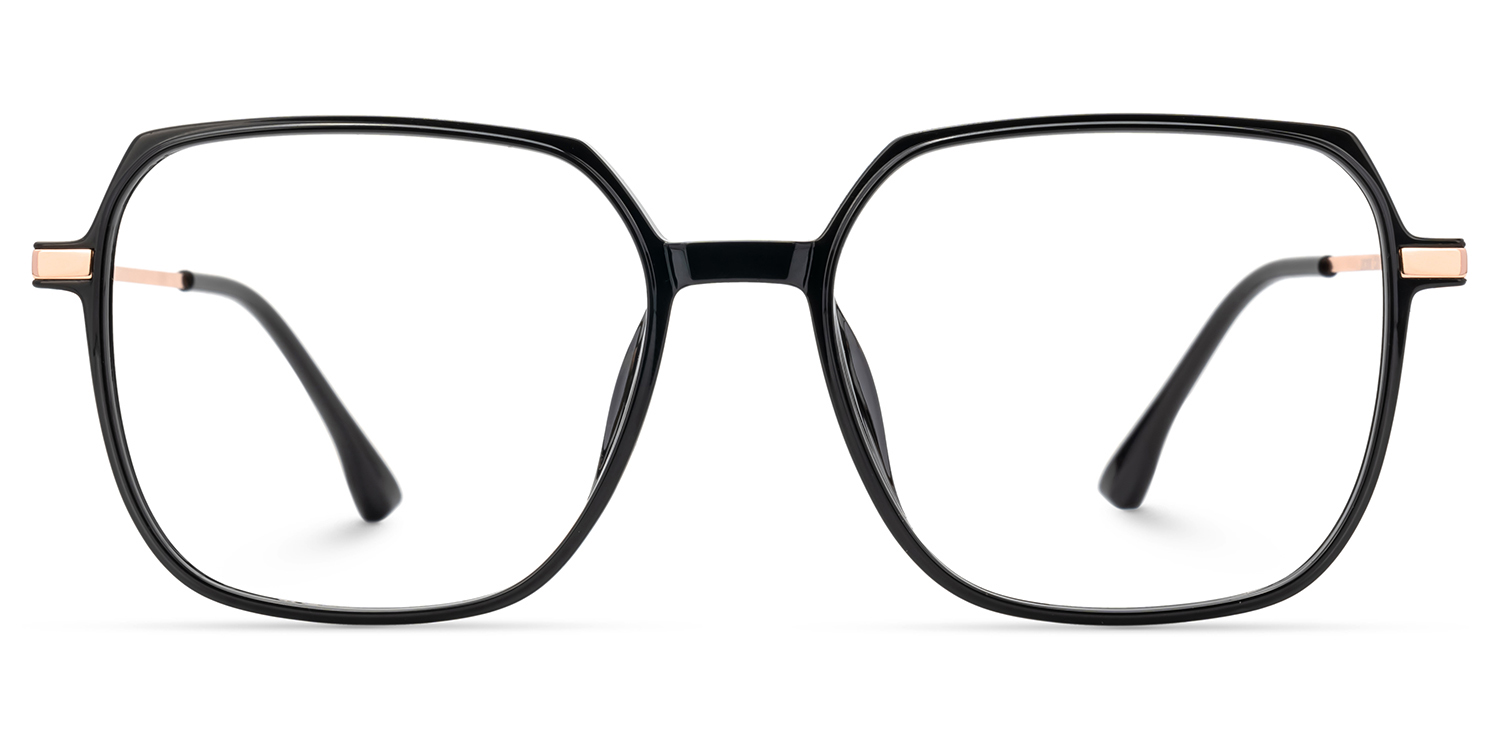 Betsey Schwarz Quadratisch Brille2
