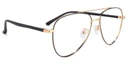 Paige Gold-Schwarze Pilot Brille2