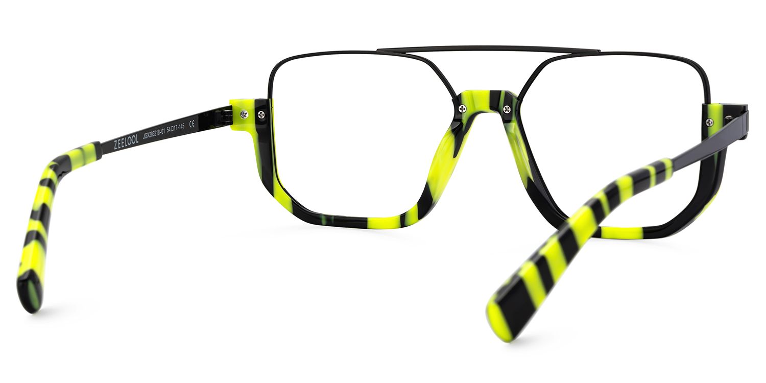 Oromiya Schwarz-Grün Pilot Gemischte-Materialien Brille3