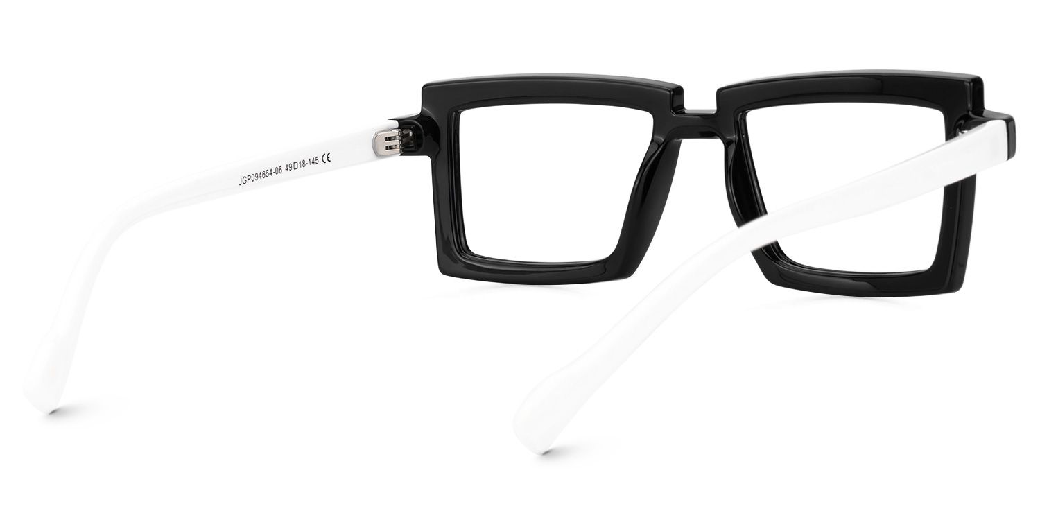 Zephyr Schwarz Rechteckig Brille3