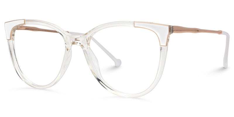 Fiona Weiß-Gold Cateye Brille1