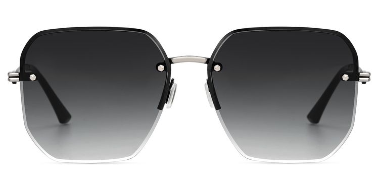 Geralene Silber Geometrisch Sonnenbrille