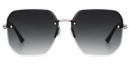 Geralene Silber Geometrisch Sonnenbrille0