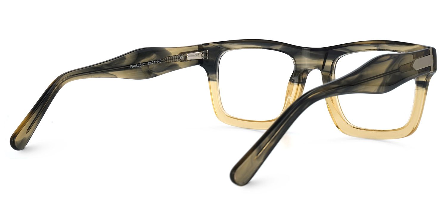 Hayden Braun Grün Rechteckige Brille3