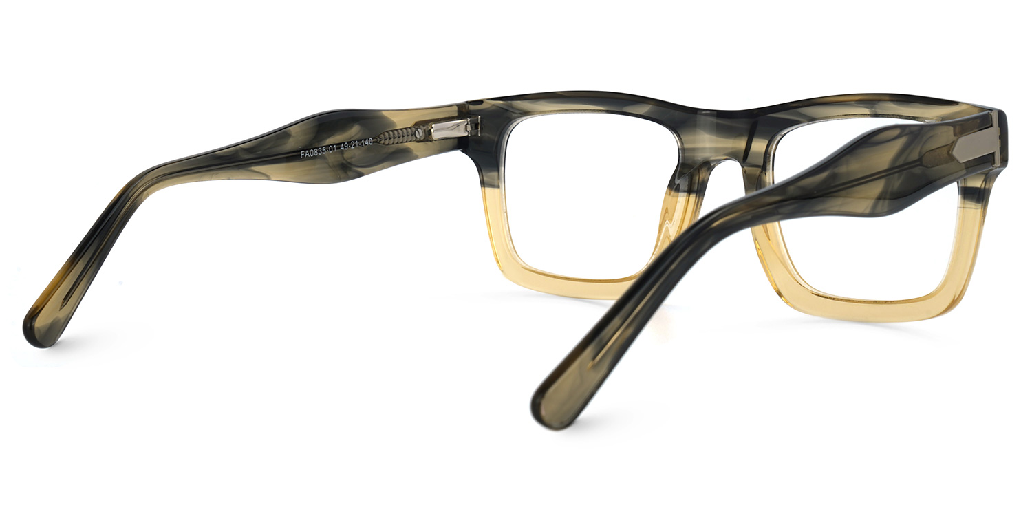 Hayden Braun Grün Rechteckige Brille3