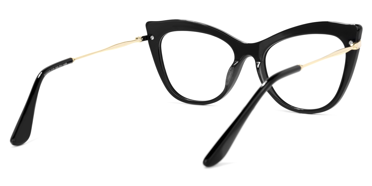 Indira Schwarz Cateye Brille4