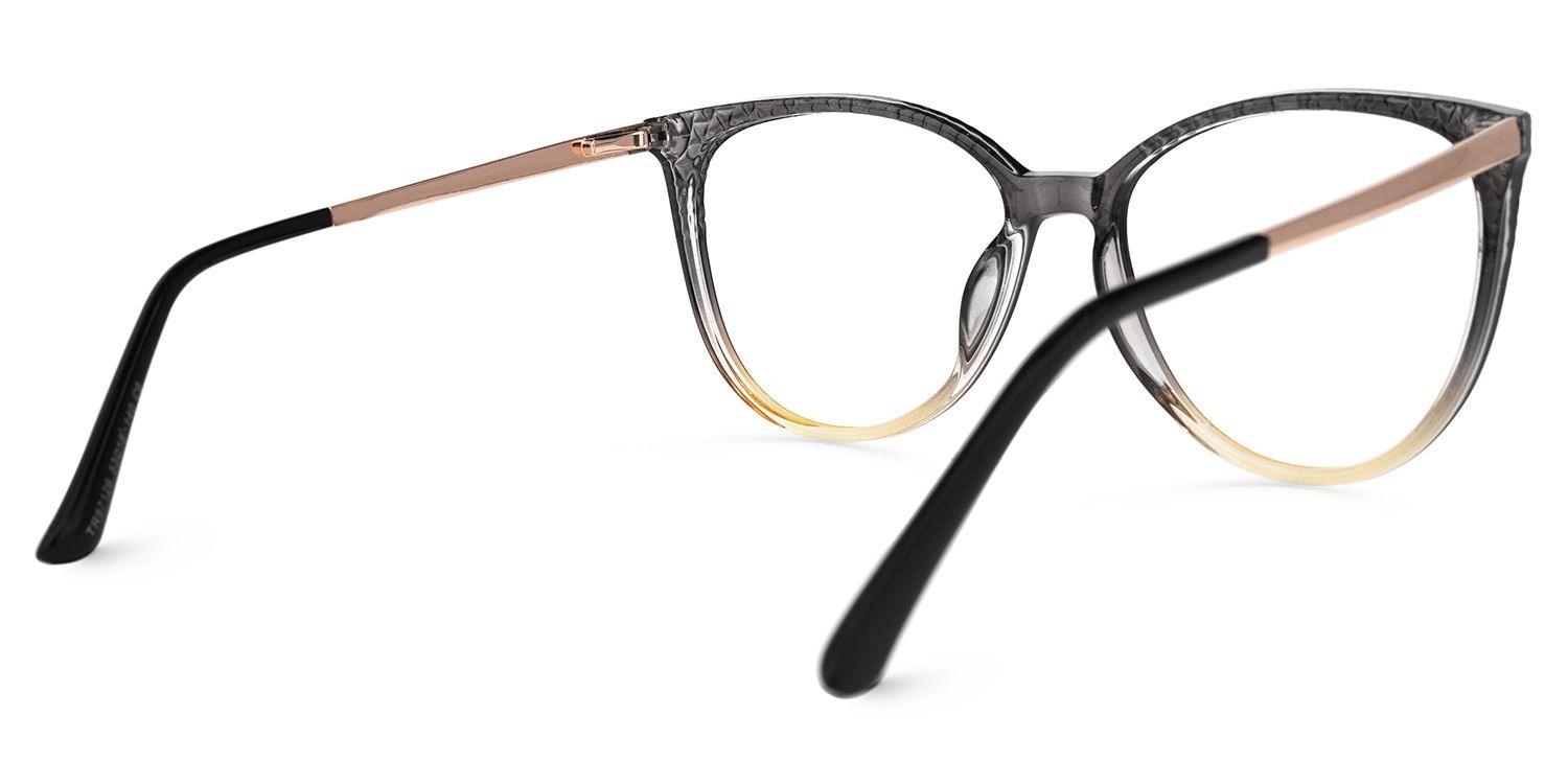 Dagmar Schwarz-Gelb Cateye Brille2