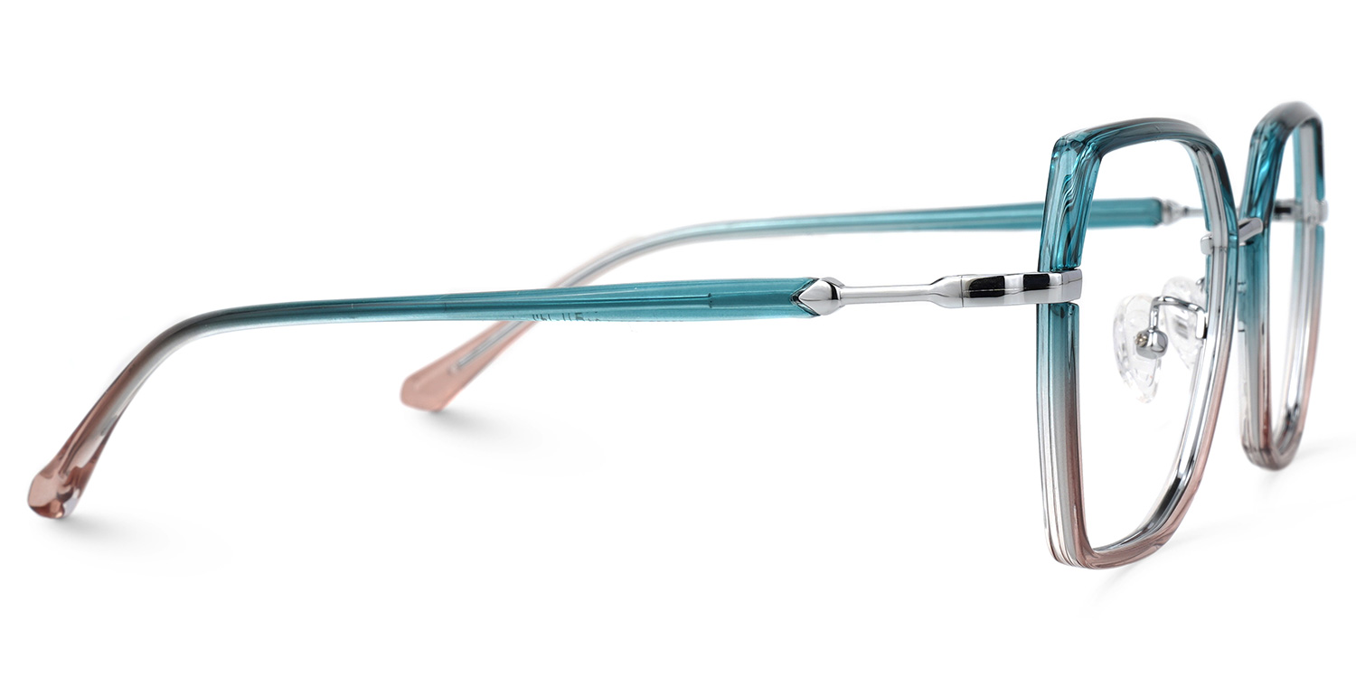 Burt Blau-Rosa Rechteckig Brille3