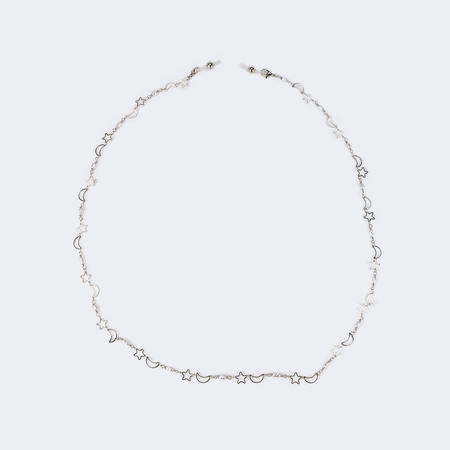 Pallu Silber-Stern-Mond Brillenkette1