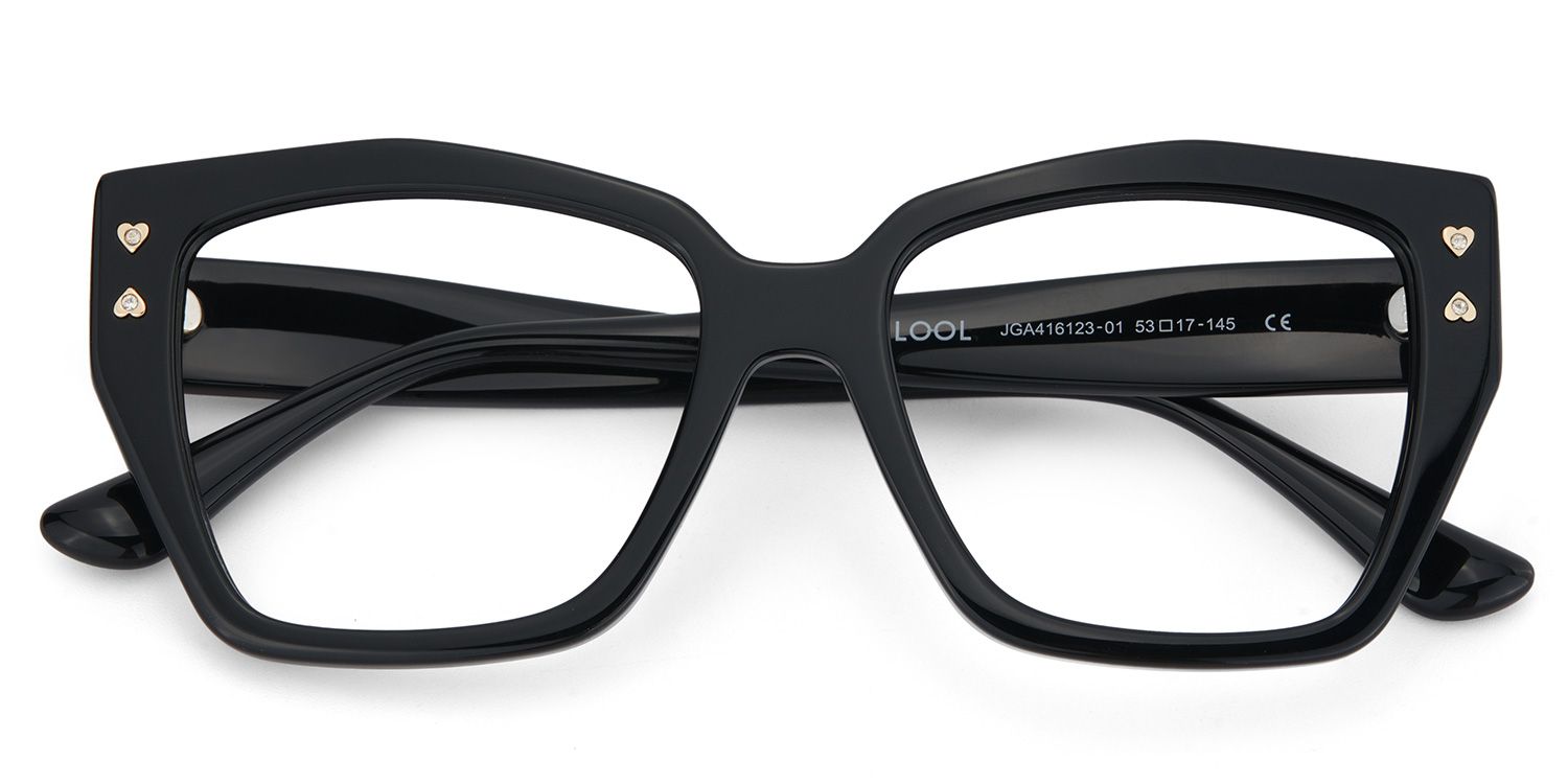Jemia Schwarz Schmetterling Acetat Brille1