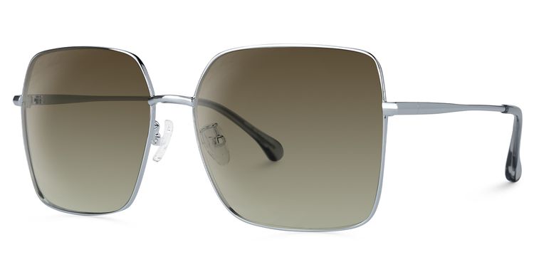 Marlo Silber Rechteckig Sonnenbrille