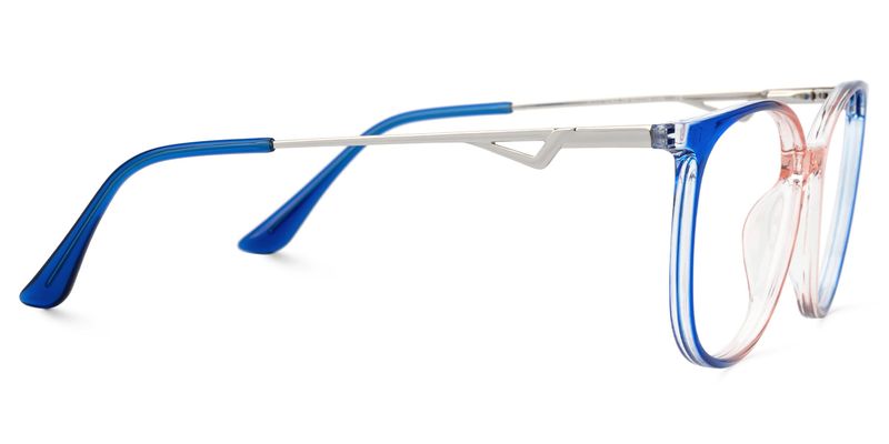 Babbage Blau-Orange Rund Brille2