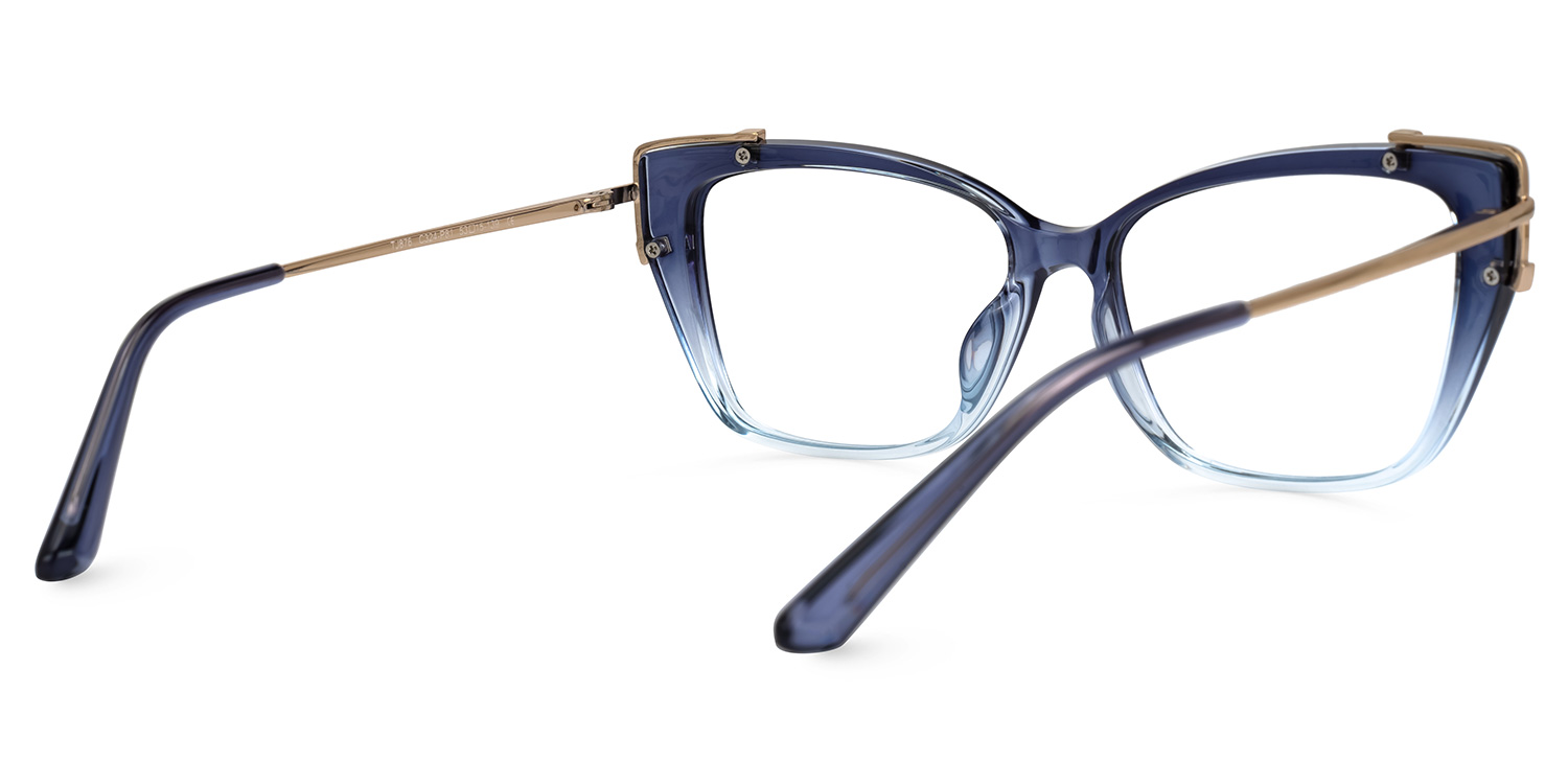 Carey Blau Rechteckig Brille2