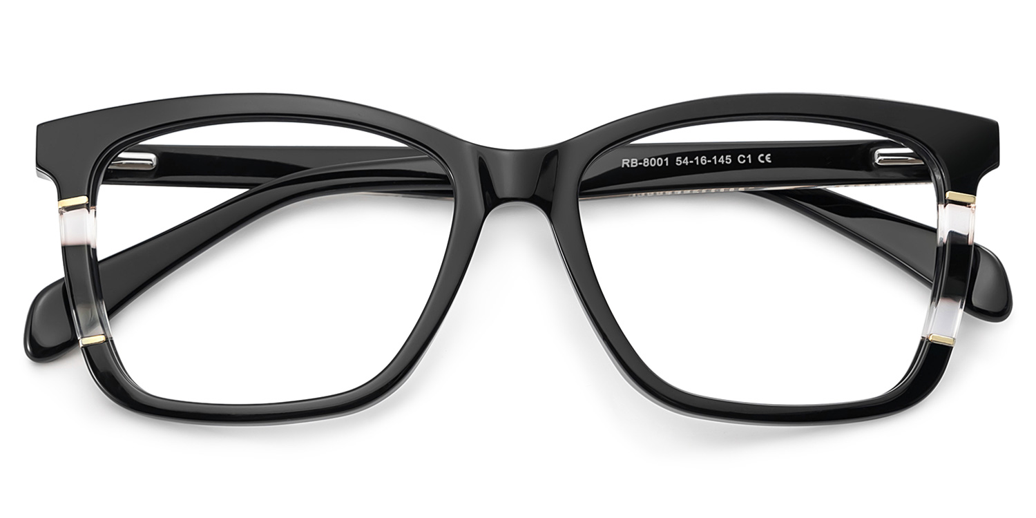 ZEELOOL Clara Schwarz Rechteckig Brille
