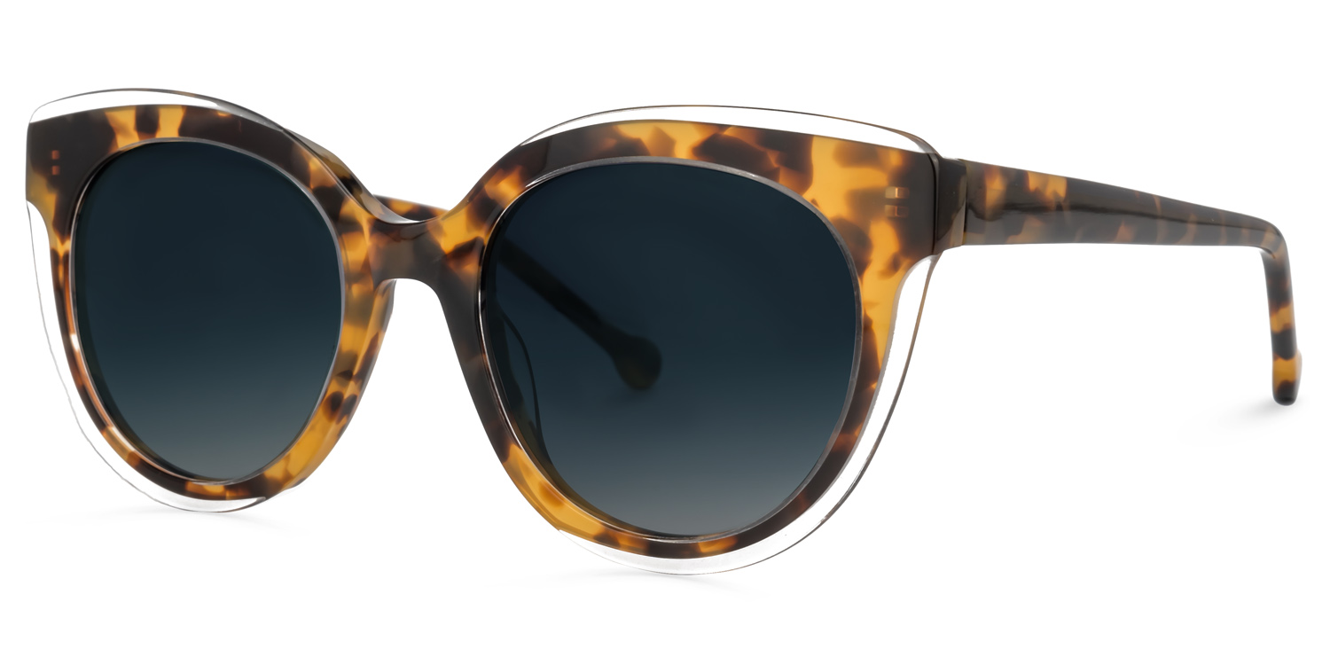 ZEELOOL Ike Braun-Tortoise Cateye Sonnenbrille