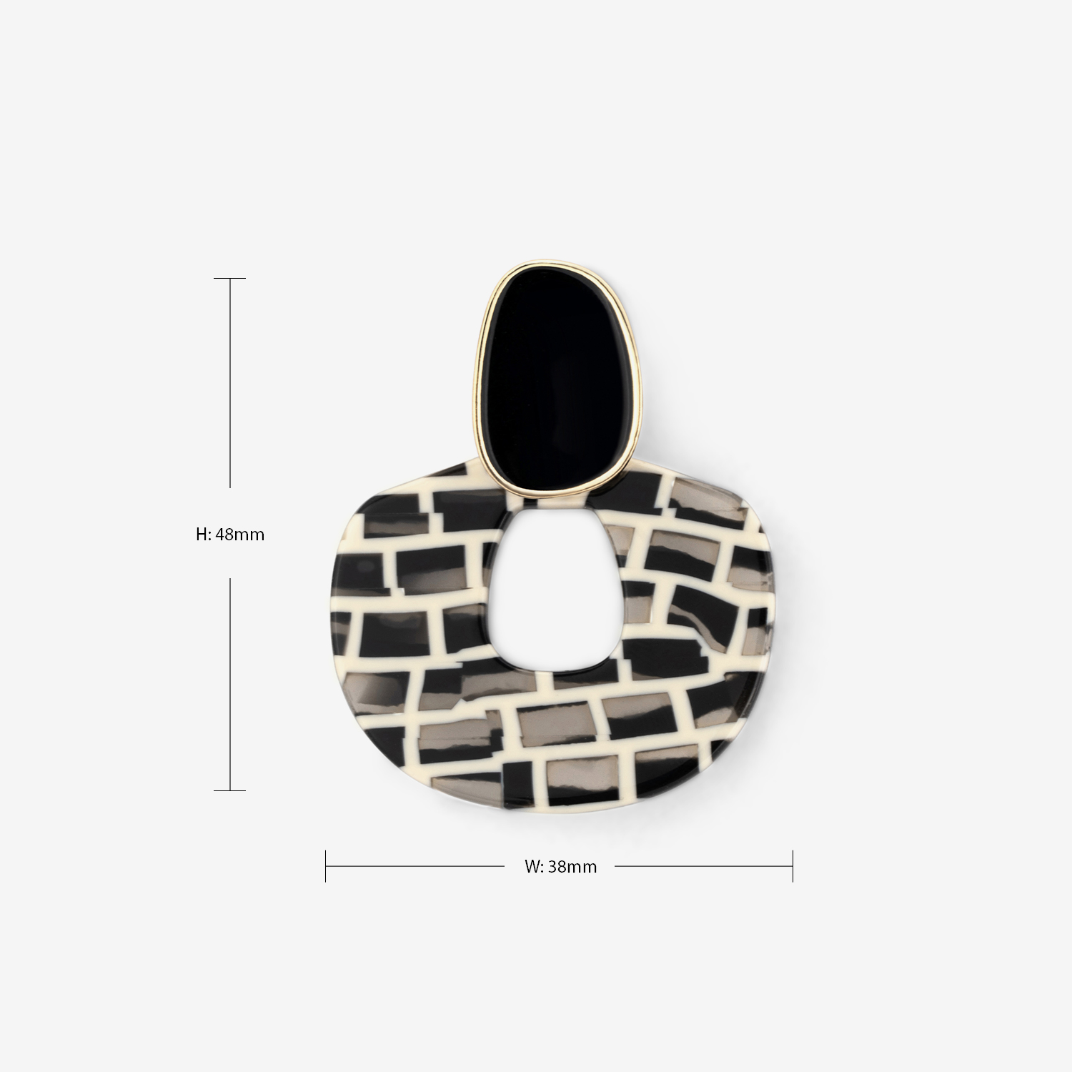 Leann Schwarz-Grau Ohrring2