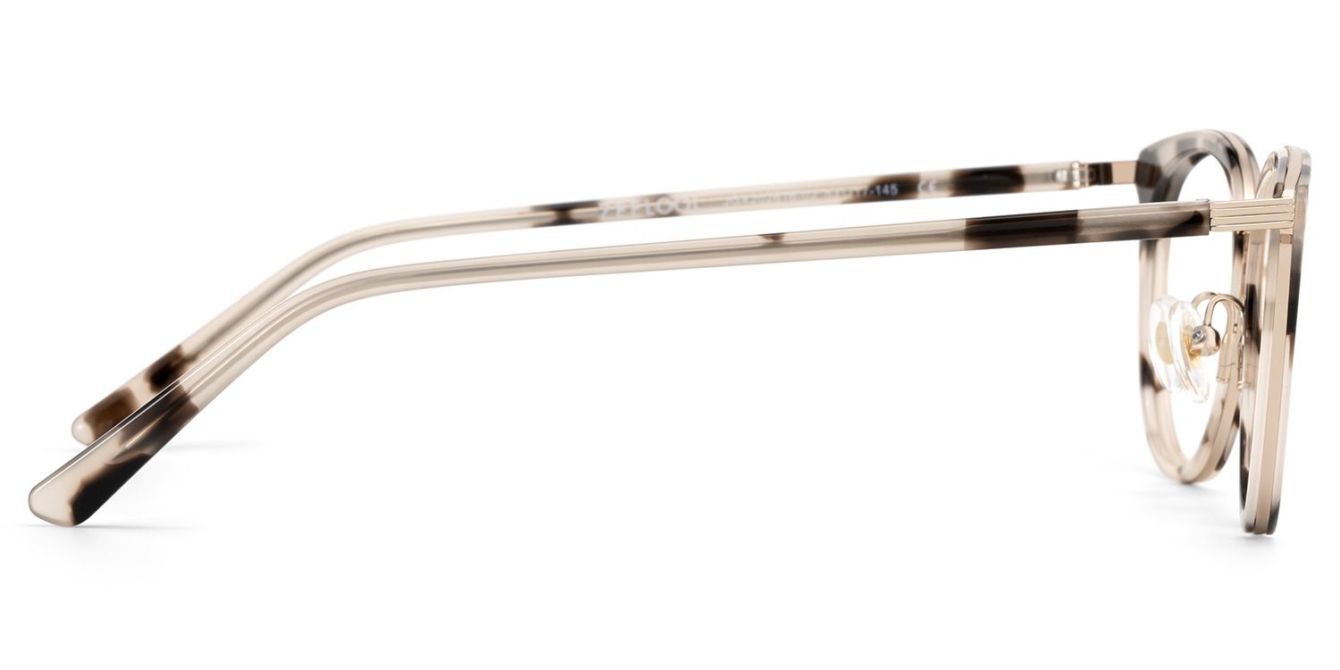 Caden Tortoise Rund Gemischte-Materialien Brille3