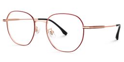 Macduff Rot-Gold Rund Brille1