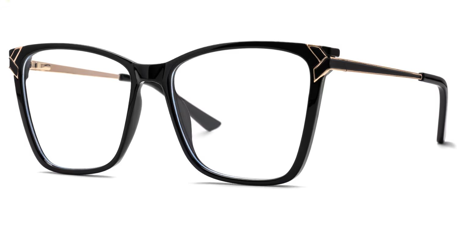 Tricee Schwarz Quadratisch Gemischte-Materialien Brille1