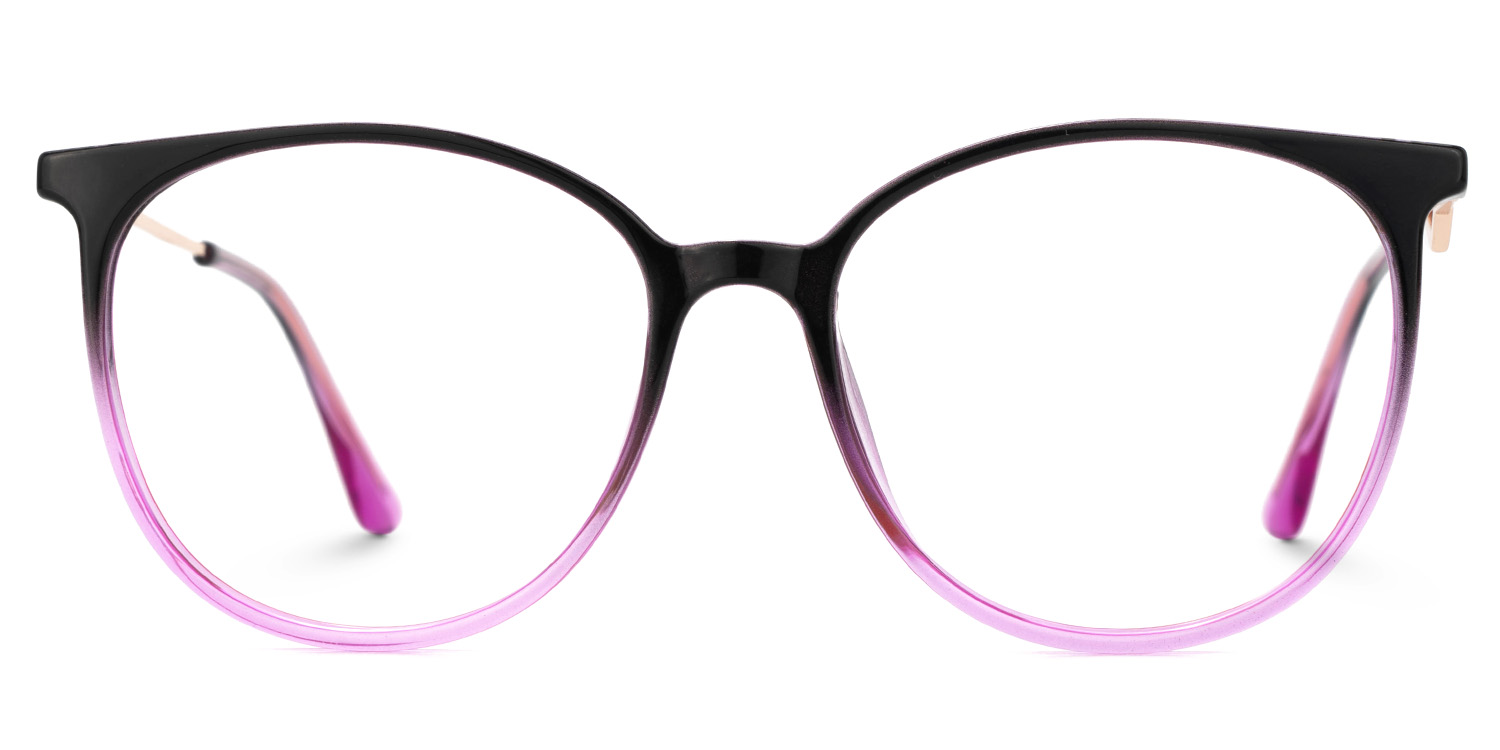 Babbage Schwarz-Lila Rund Brille0