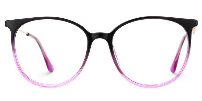 Babbage Schwarz-Lila Rund Brille