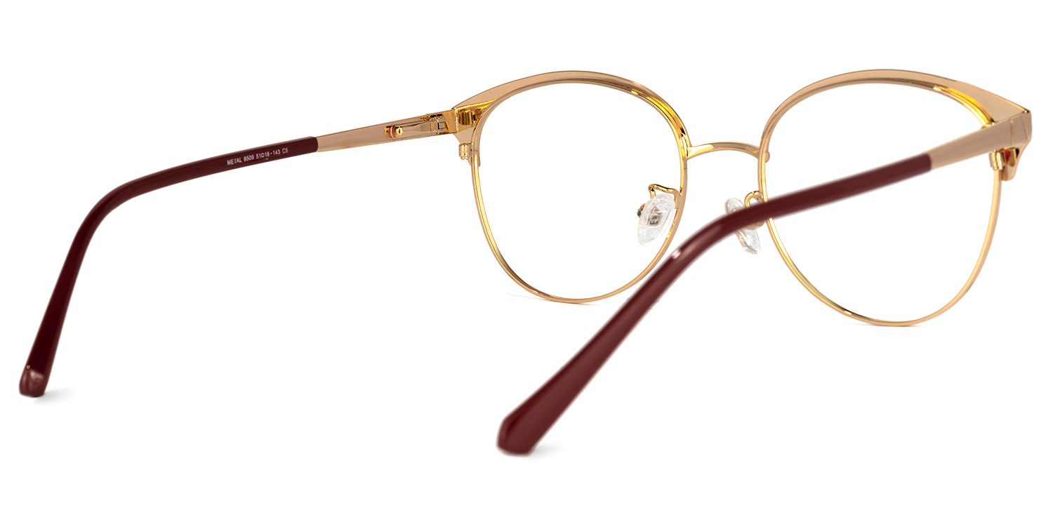 Ytonna Rot-Gold Browline Brille3