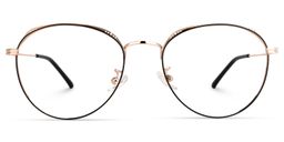 Madge Schwarz-Gold Rund Brille0