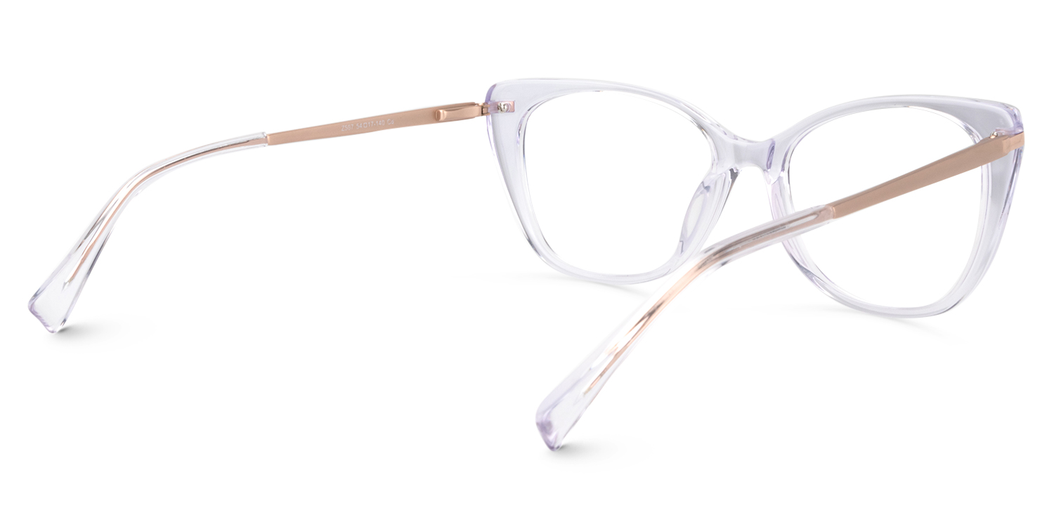 Helllila Kristall Cateye Brille5