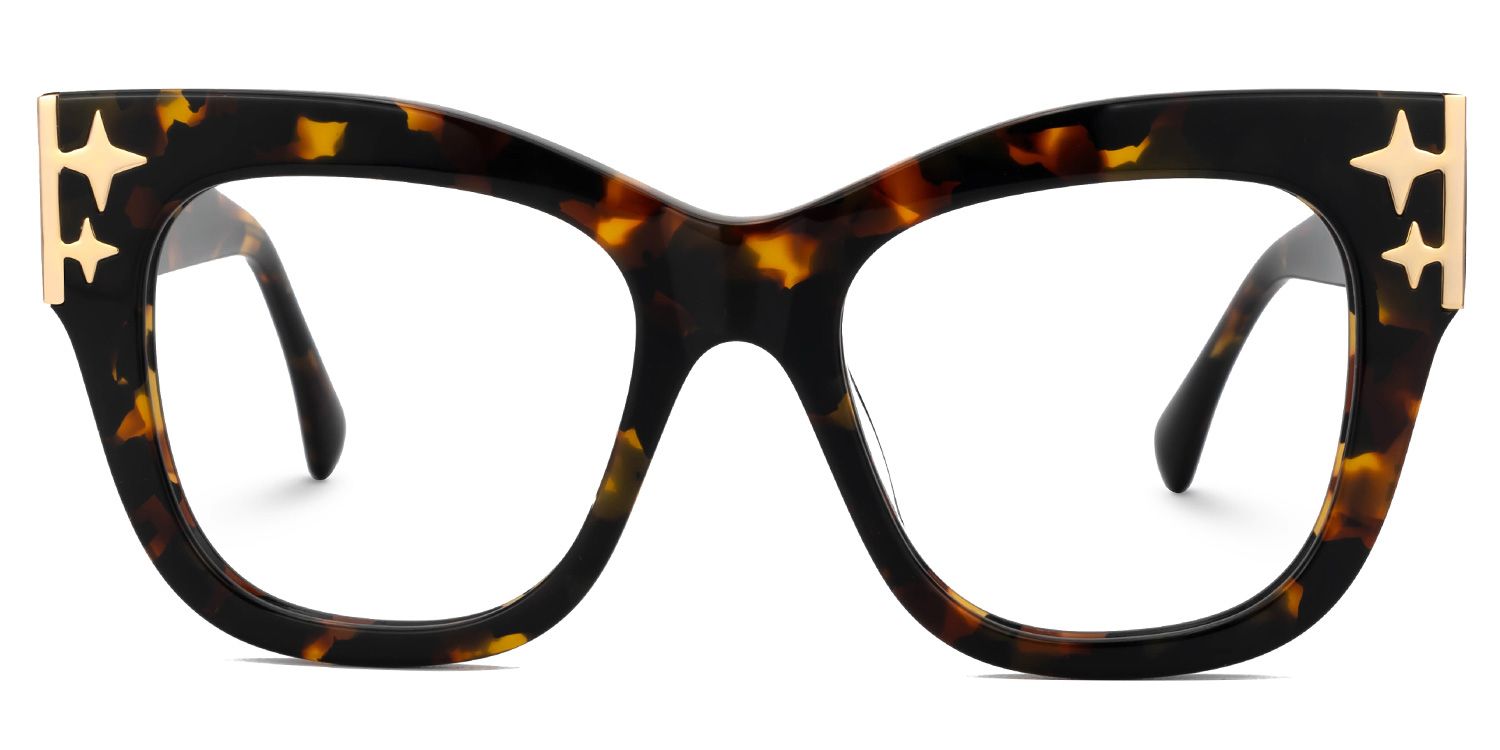 Minfia Tortoise Quadratisch Acetat Brille0