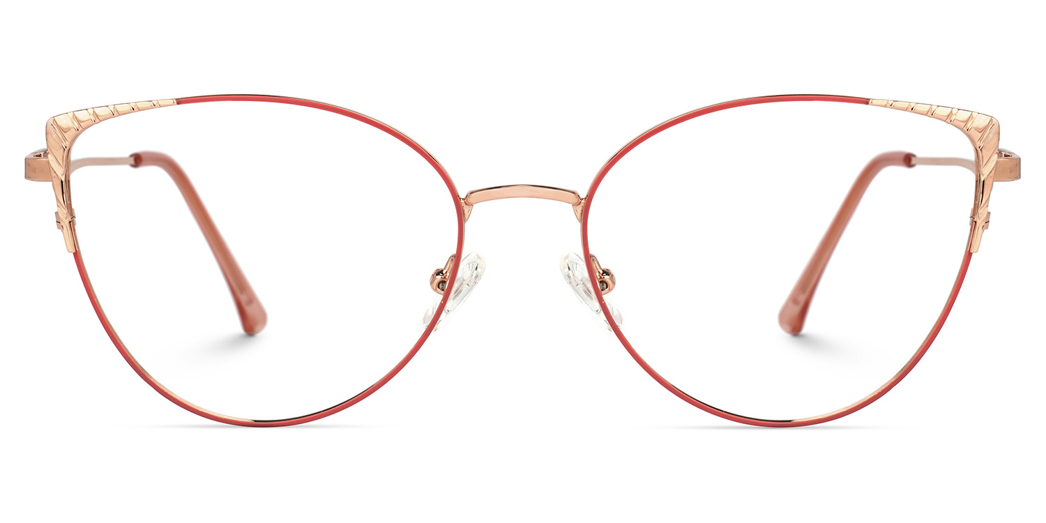 Ena Rot-Gold Cateye Brille0