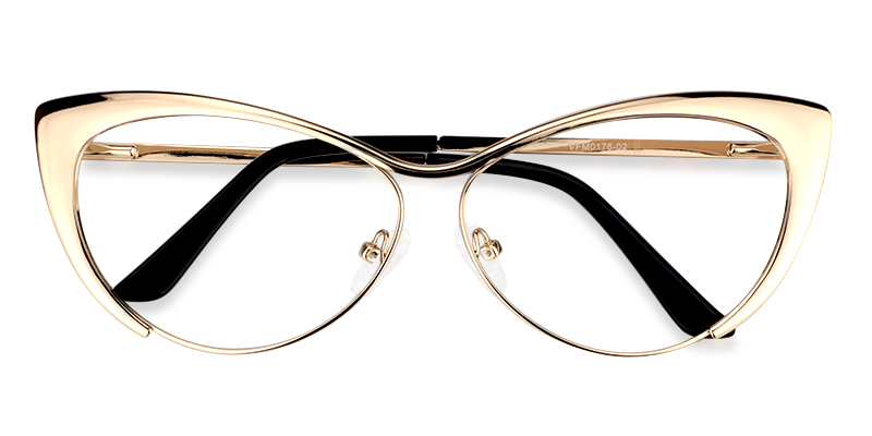 Ellen Gold Cat Eye Brille5