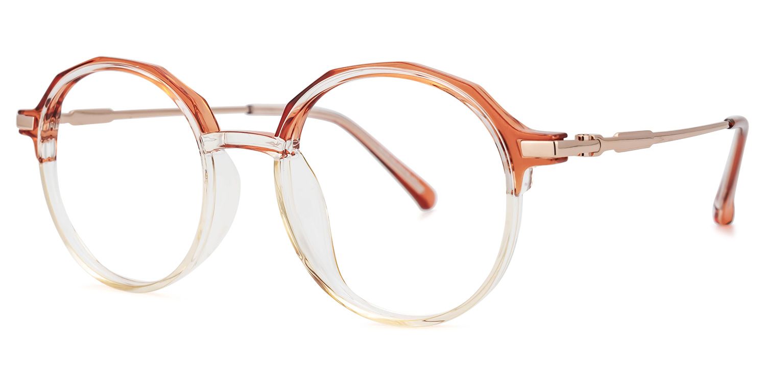 Jessye Orange Rund Brille1