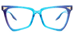 Cicely Blau Geometrisch Brille0