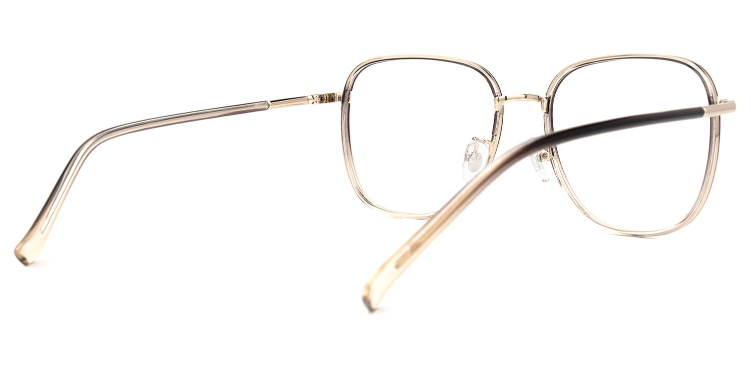 Falkner Braun-Gold Quadratisch Brille2