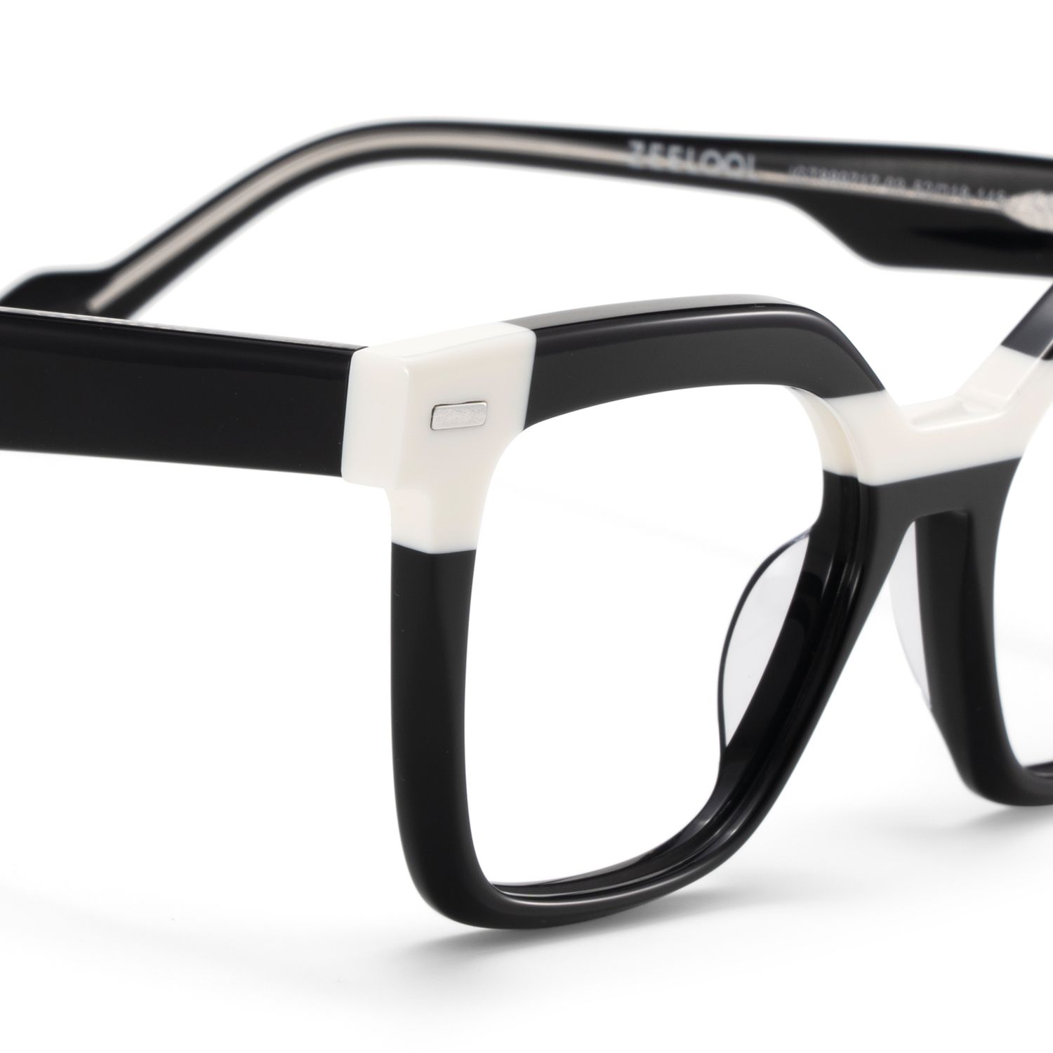 Nidia Schwarz-Weiß Quadratisch TR90 Brille6