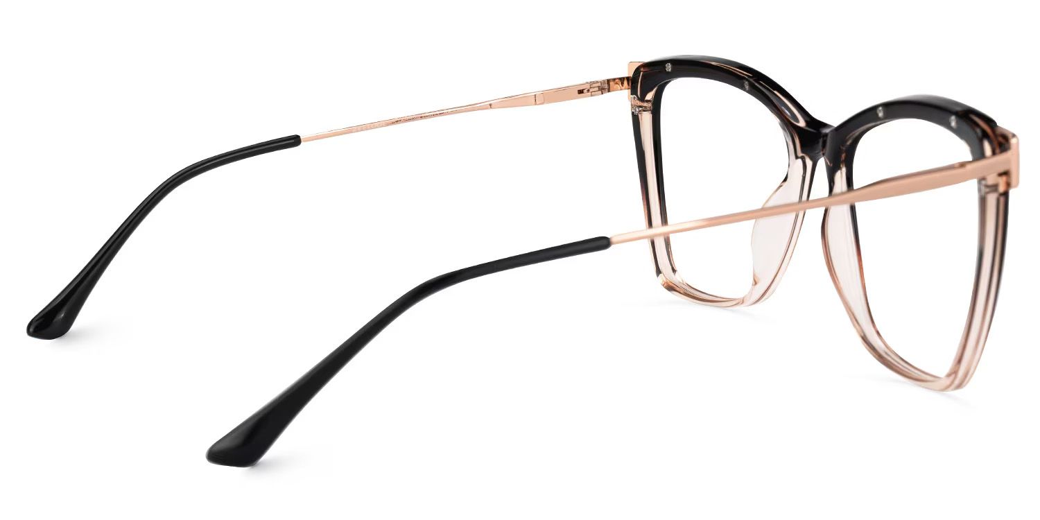 Matia Schwarz-Braun Quadratisch Brille2