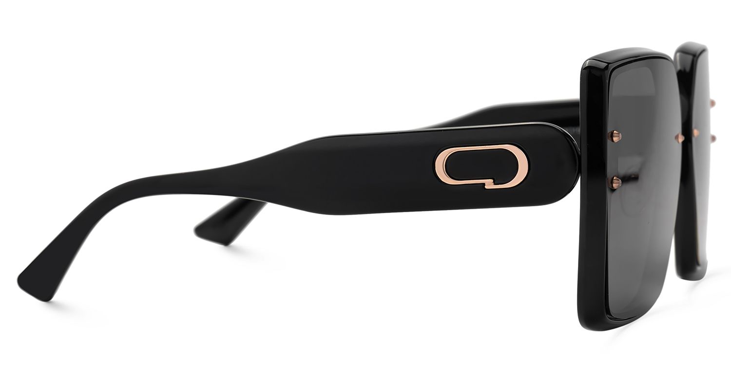 Rina Schwarz Quadratisch Sonnenbrille3