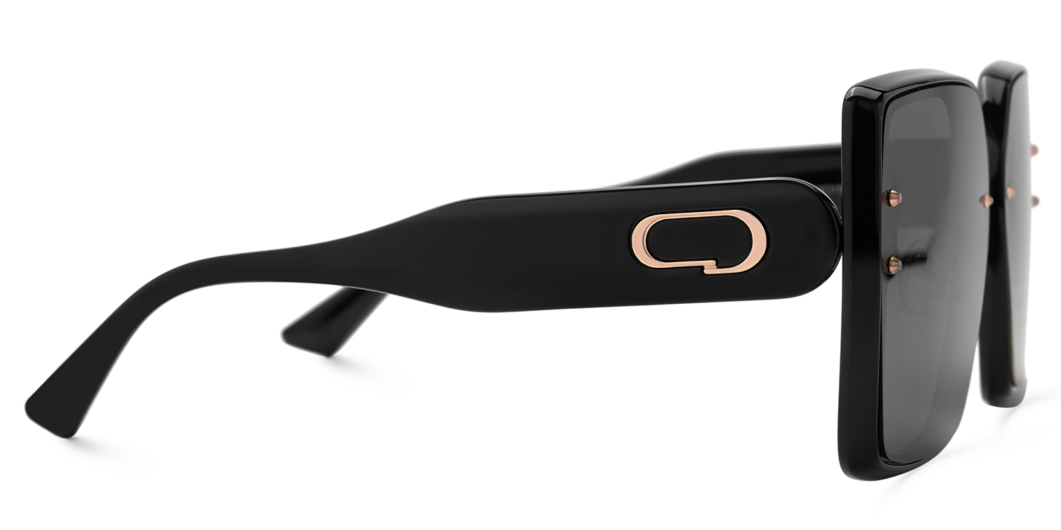 Rina Schwarz Quadratisch Sonnenbrille3