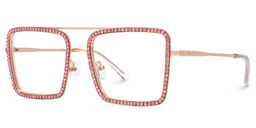 Diva Rosa-Gold Quadratisch Brille2